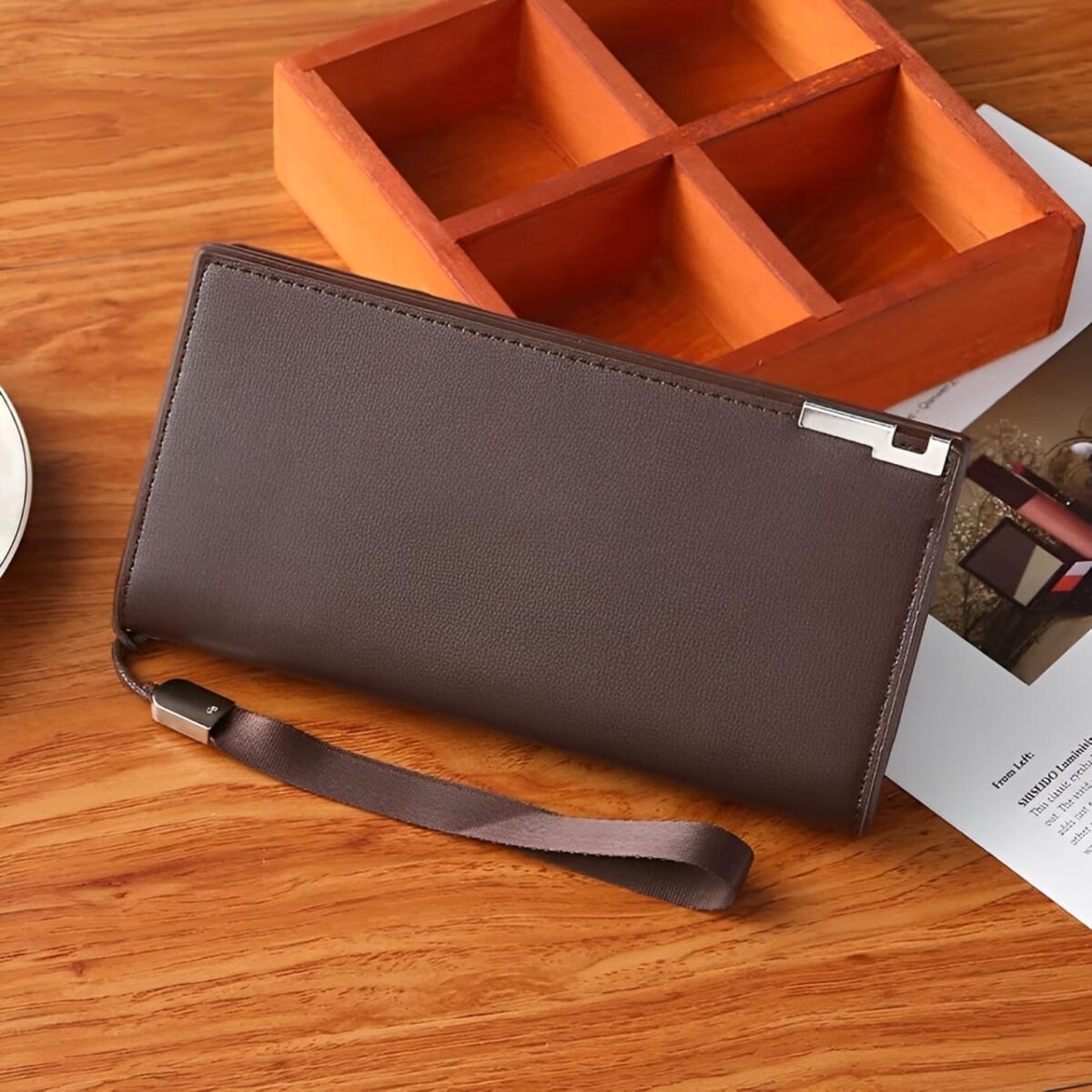 Stylish Long PU Leather Mobile Wallet - Image 2