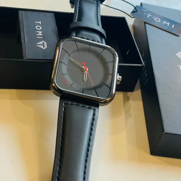 Tomi Black Square Dial Watch