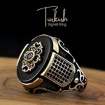 Turkish Signet Ring Round | Black