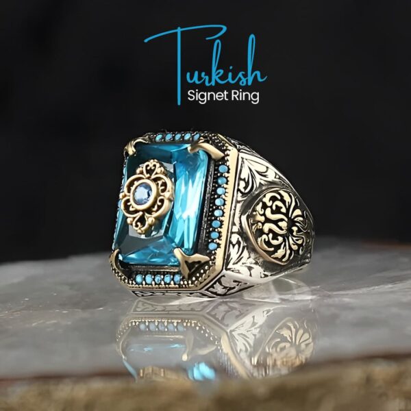 Turkish Signet Ring | Cyan