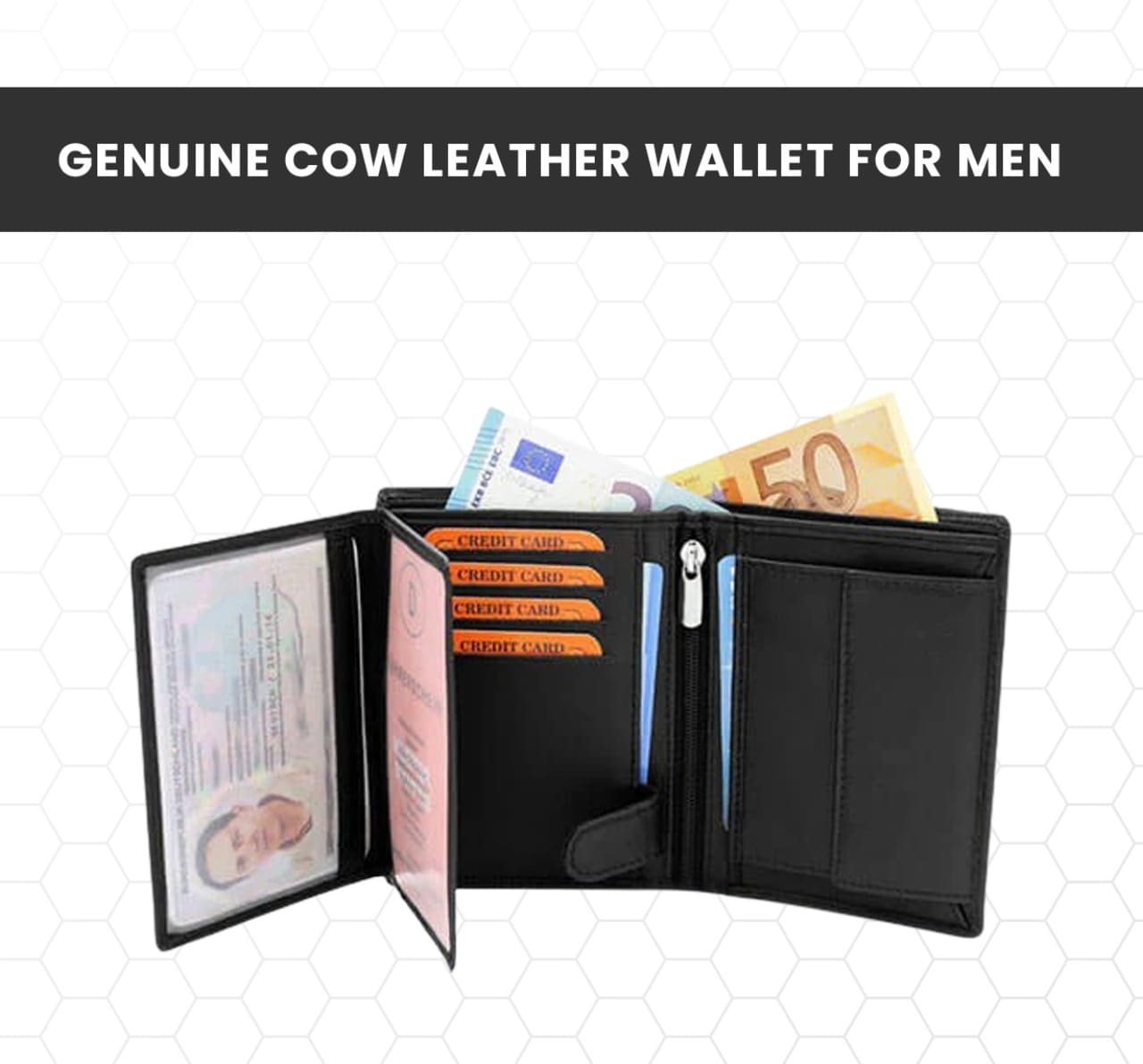 Genuine Cow Leather Wallet For Men