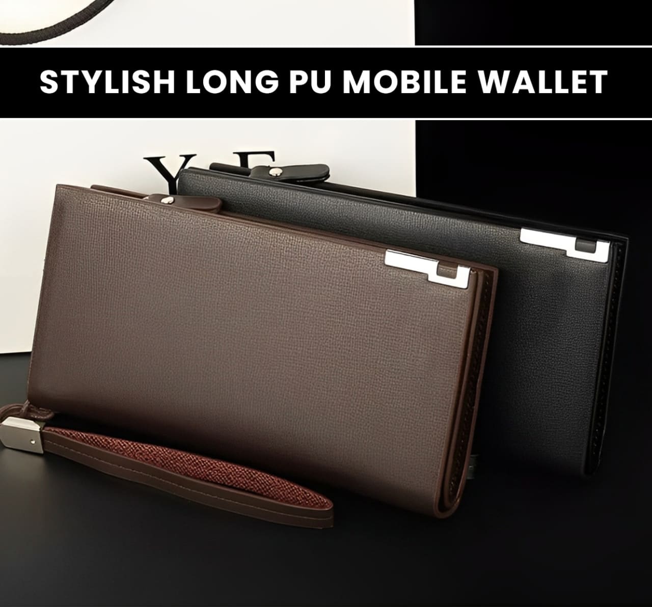 Stylish Long PU Leather Mobile Wallet